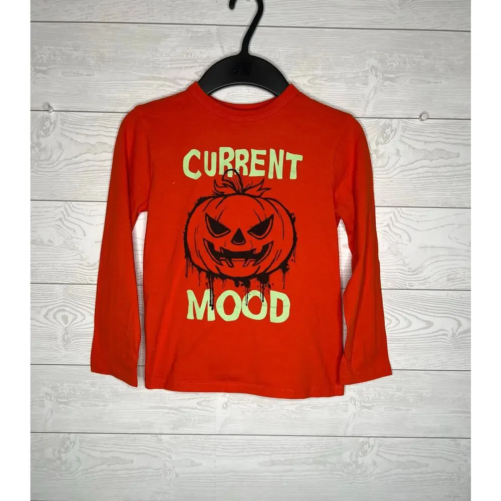Children's Place orange Halloween long sleeve t-shirt Size small (5/6)